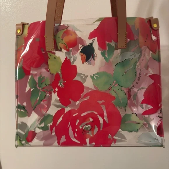 Dooney & Bourke Red Floral Transparent Tote - Picture 5 of 9